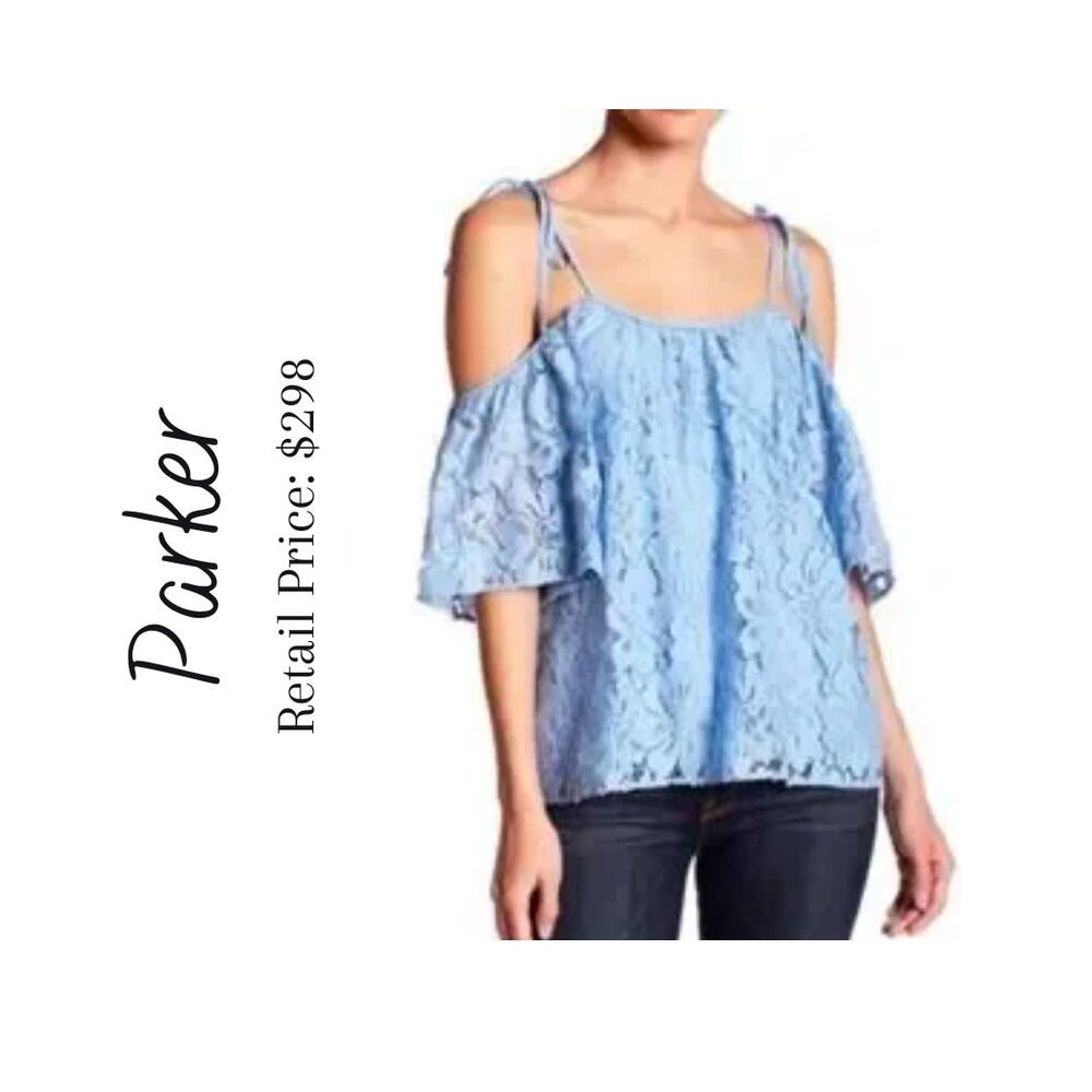 NWOT Parker Sky Blue Lace Cold Shoulder